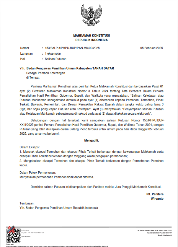 Salinan Putusan MK PHP Tanah Datar
